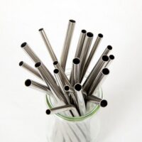 2 Pajitas rectas reutilizables de acero inoxidable + 1 Cepillo - Imagen 2