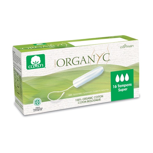 Tampón Súper sin aplicador Organyc, 16ud