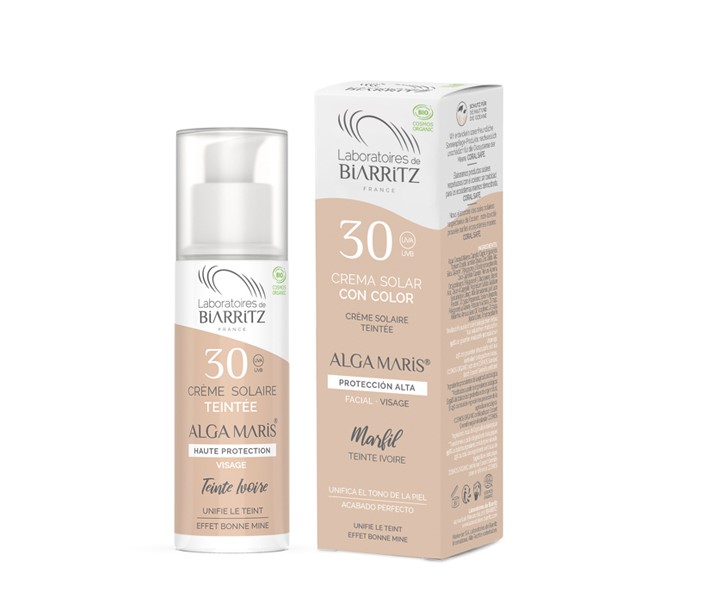 Crema solar facial color marfil SPF30