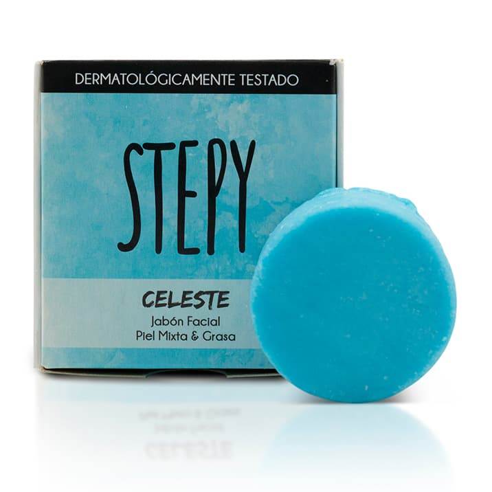 Jabón facial celeste -stepy