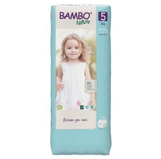 Bambo Nature Pañales Talla 5 XL (12-18kg), 44 unidades
